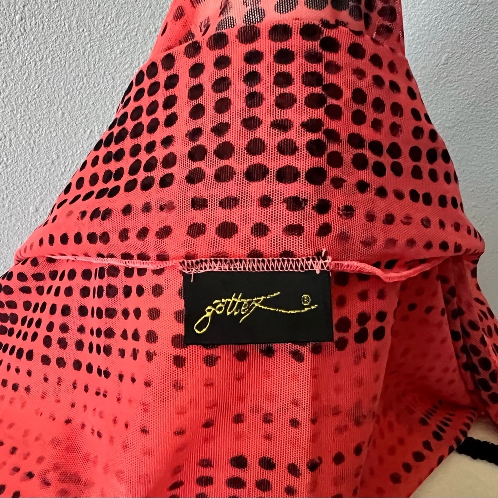 Gottex - Peachy and Black Leopard Print Wrap/Scarf - Picture 7 of 14